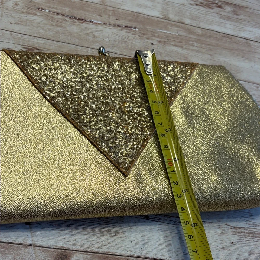 Vintage Gold Glitter Clutch 60's 70's